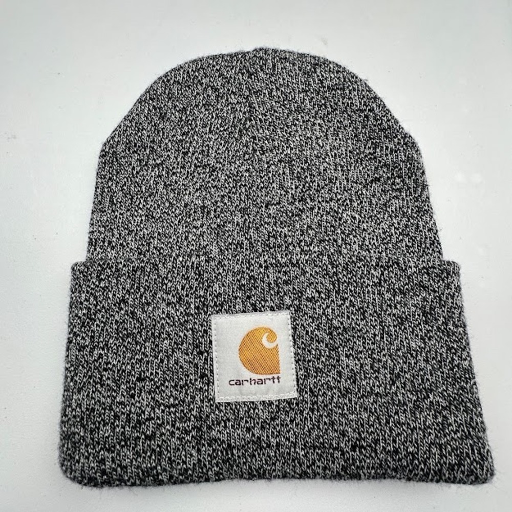 Carhart Hat A18 One Size Gray Black Beanie Cap Winter Workwear